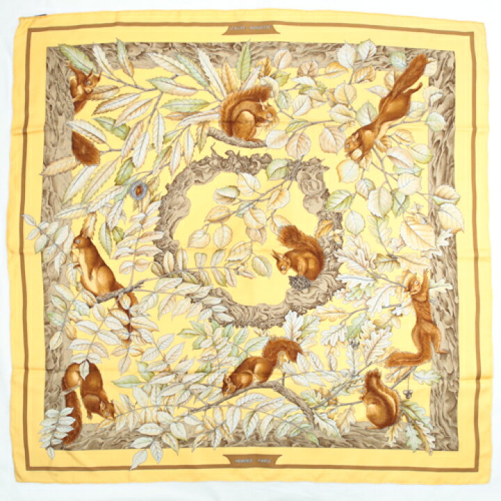 楽天市場】エルメス HERMES スカーフ カレ90 シルク CASSE NOISETTE  