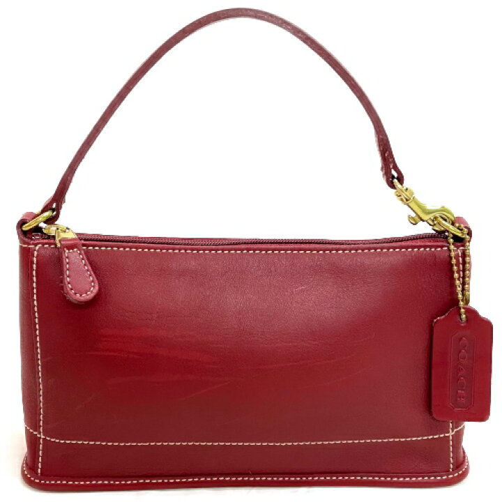 【中古】 コーチ COACH ポーチ レザー 9133 ハンドバッグ オールドコーチ レディース 赤 レッド rr00068 Online Store コーチ オールドコーチ ポーチ 小物入れ 本革