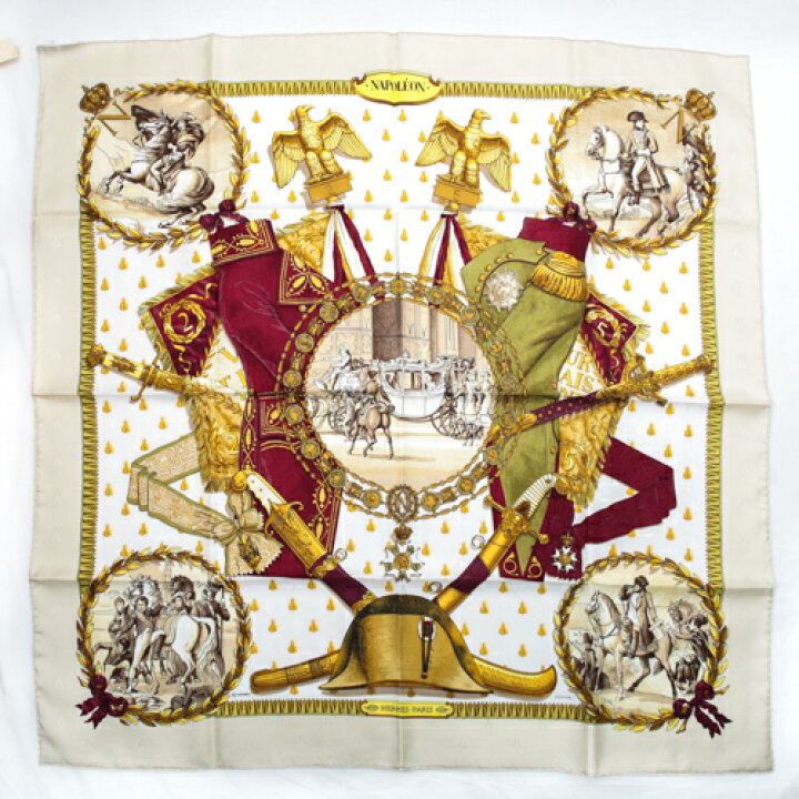 楽天市場】未使用 エルメス HERMES カレ90 スカーフ シルク NAPOLEON  
