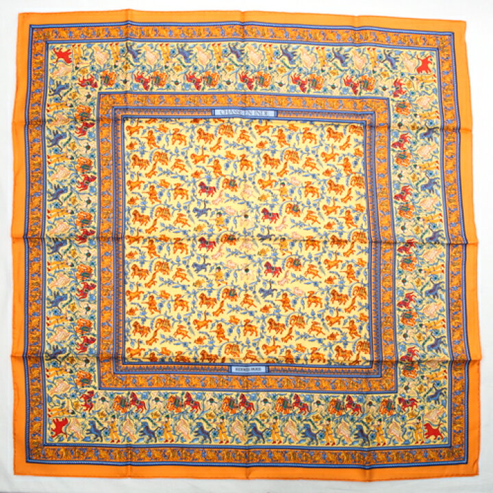 楽天市場】【未使用】 エルメス HERMES カレ90 スカーフ シルク CHASSE 
