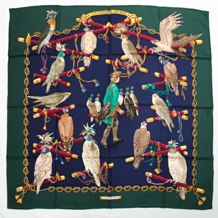 エルメスHERMESスカーフカレ90王の鳥たち - バンダナ・スカーフ 