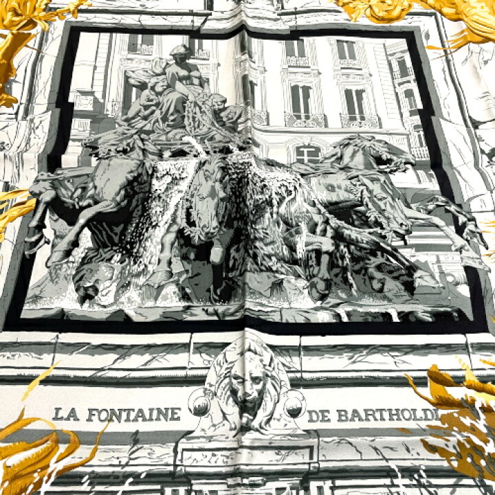 楽天市場】エルメス HERMES スカーフ カレ90 シルク FONTAINE DE  