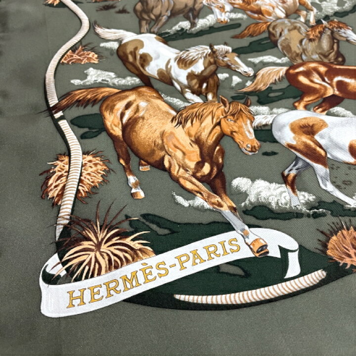 楽天市場】エルメス HERMES スカーフ カレ90 シルク LES MUSTANGS 野生 