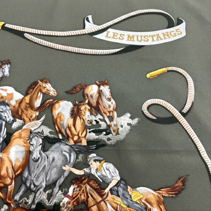 楽天市場】エルメス HERMES スカーフ カレ90 シルク LES MUSTANGS 野生 