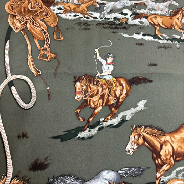 楽天市場】エルメス HERMES スカーフ カレ90 シルク LES MUSTANGS 野生 
