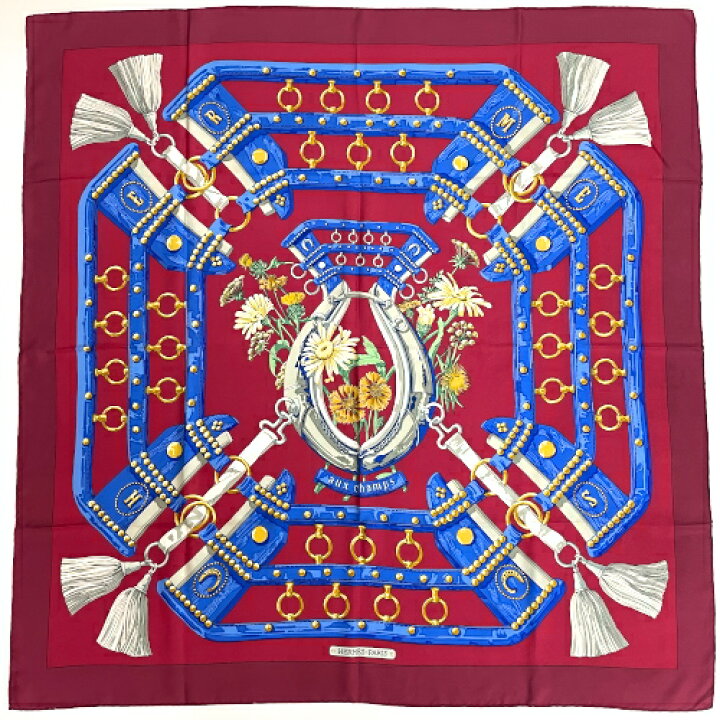 楽天市場】エルメス HERMES スカーフ カレ 90 シルク aux champs  