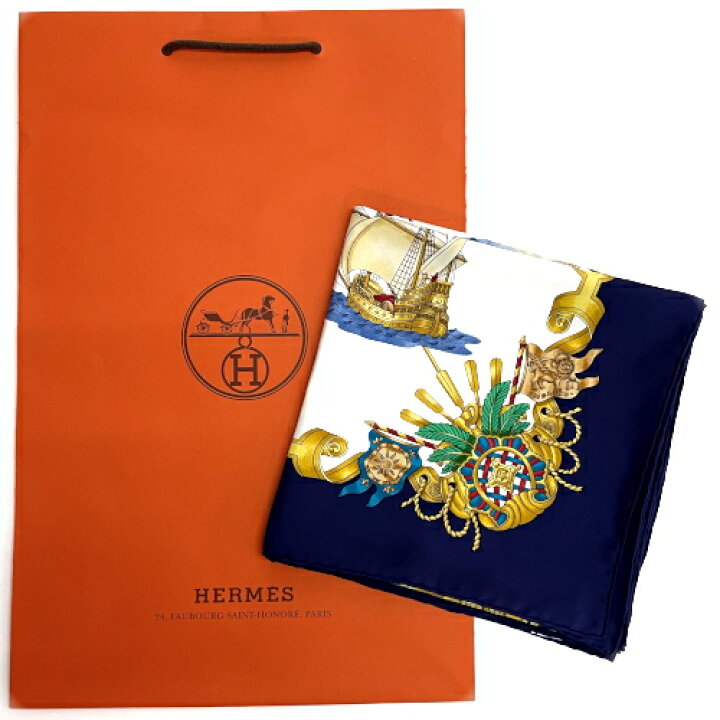 楽天市場】エルメス HERMES スカーフ カレ 90 シルク VOILES DE 