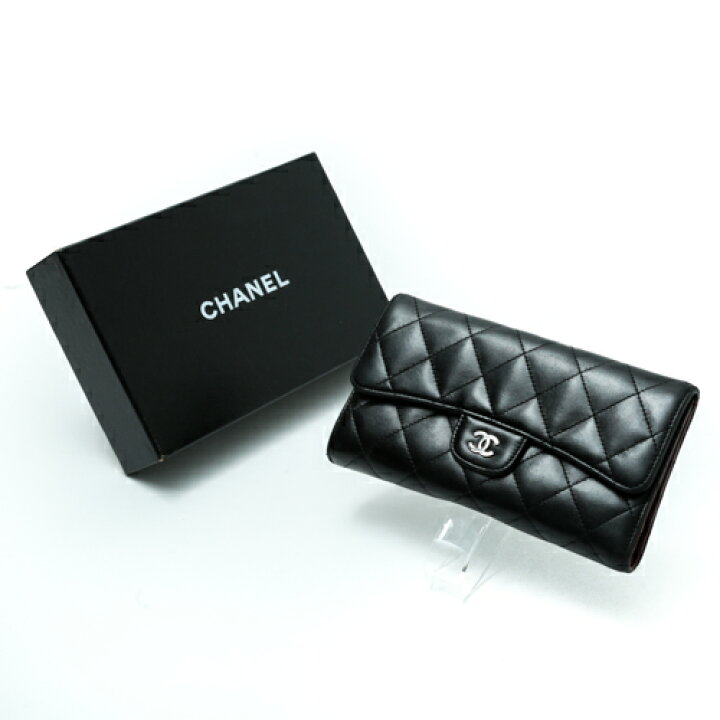 楽天市場】シャネル CHANEL 長財布 三つ折り財布 ラムスキン A31506  