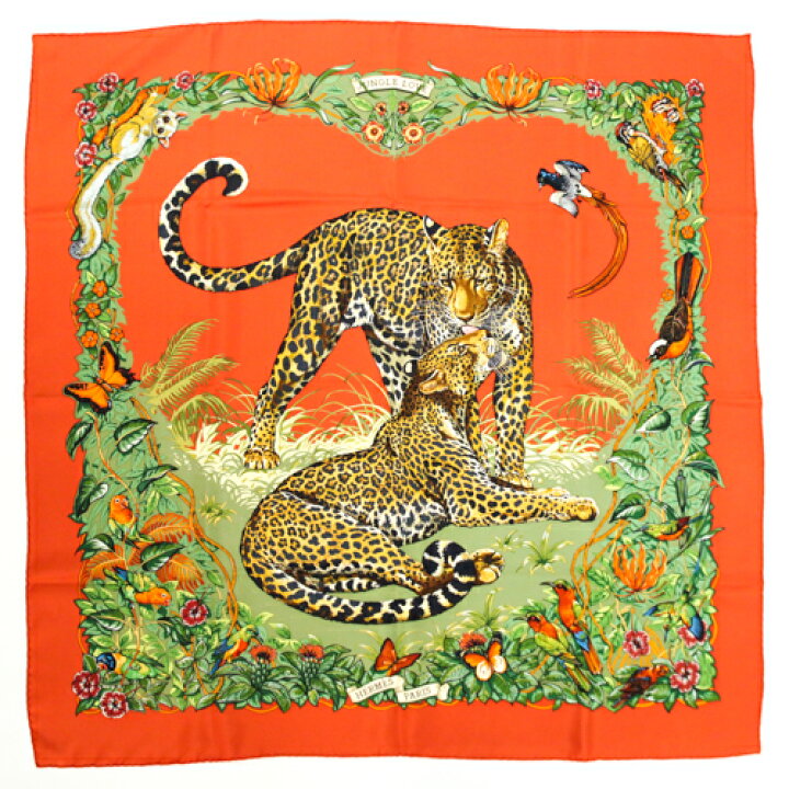 楽天市場】エルメス HERMES スカーフ カレ 90 シルク JUNGLE LOVE 