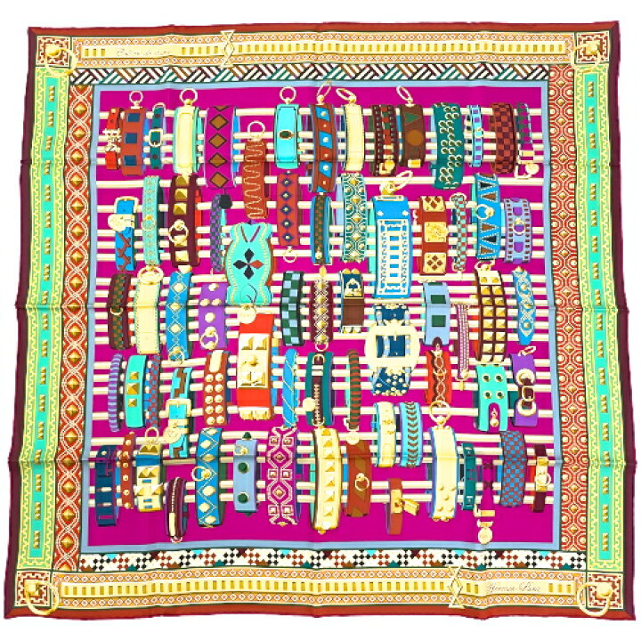 楽天市場】未使用 エルメス HERMES スカーフ カレ90 シルク Colliers 