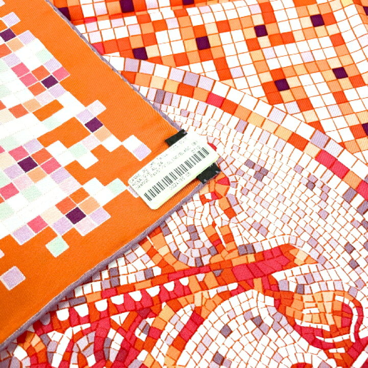 極美品 HERMES エルメス スカーフ どっ カレ90 シルク MosaiqueAu24  