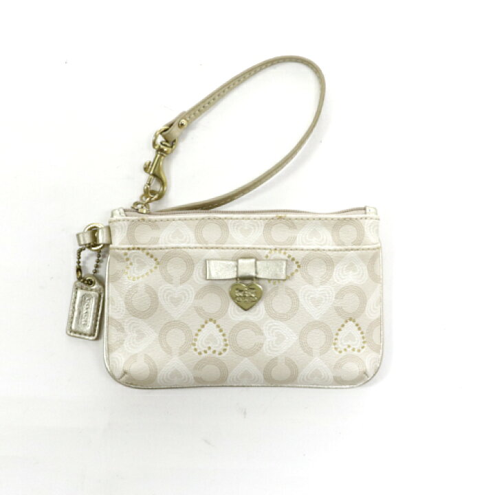 楽天市場】コーチ COACH リストレット ポーチ レザー オプアート PVC 