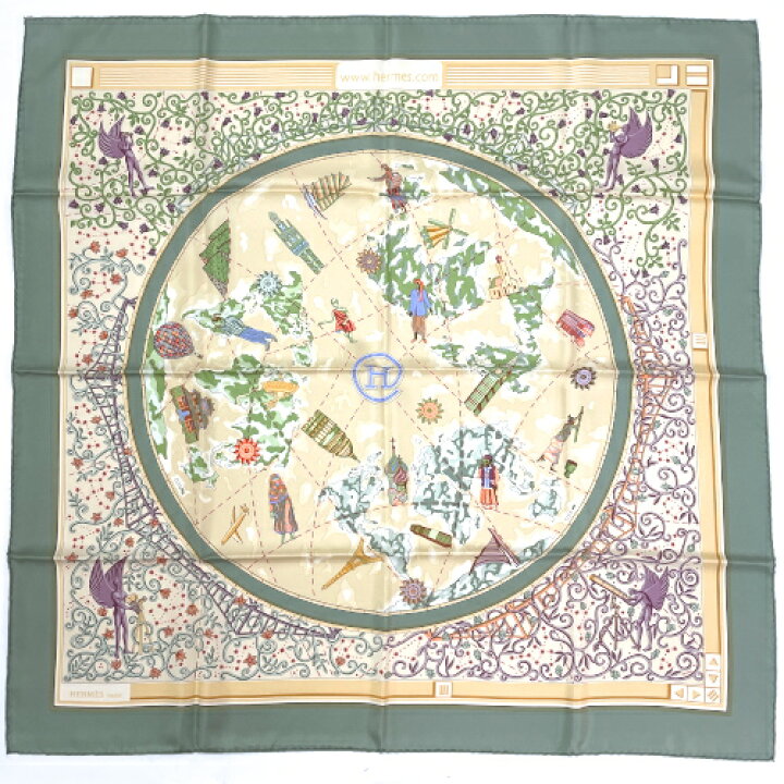 楽天市場】未使用 エルメス HERMES スカーフ カレ90 シルク www.hermes  