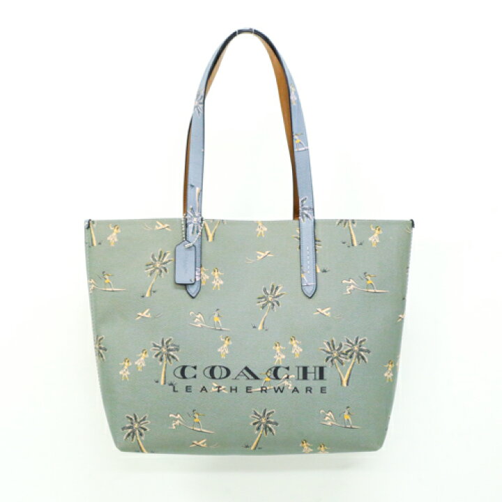美品】COACH ハワイ限定 ハワイアン レザー PVC トート バッグ（楽天 