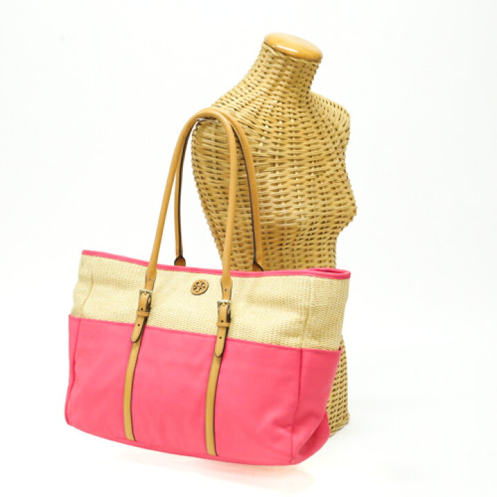 トリーバーチストロー素材 かごバッグ （○未使用 展示品○TORY BURCH 
