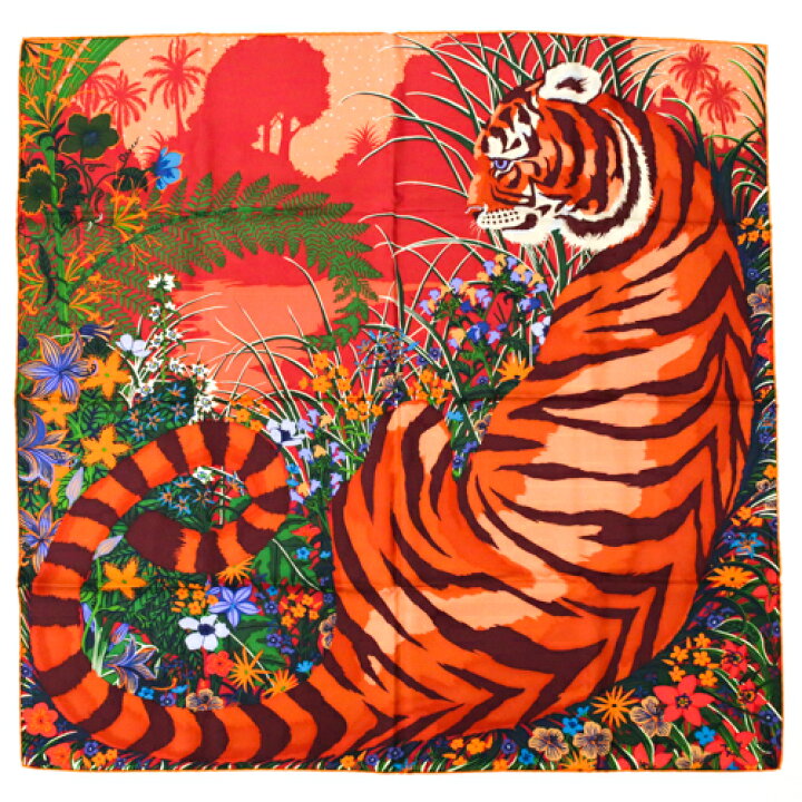 楽天市場】エルメス HERMES カレ90 スカーフ シルク TYGER TYGER 