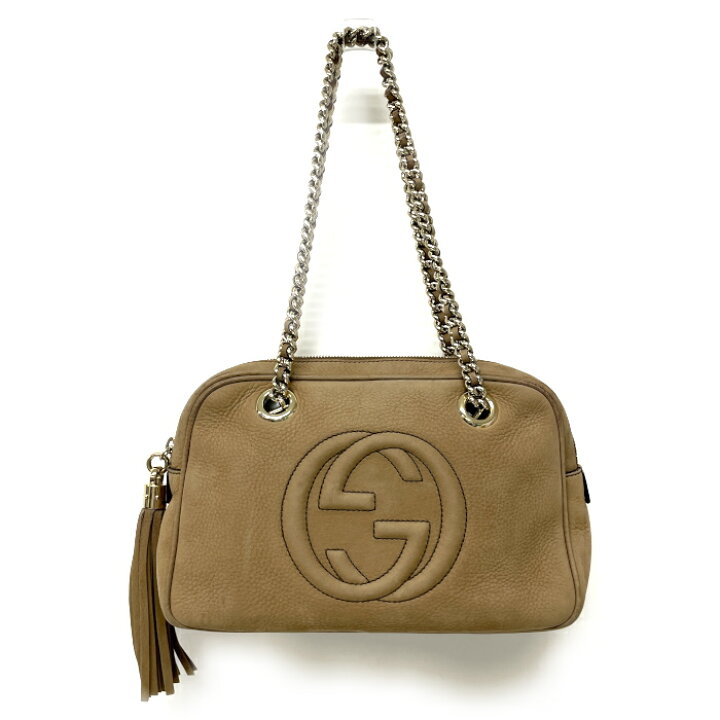 楽天市場】グッチ GUCCI ソーホー フリンジ チェーンショルダー レザー 