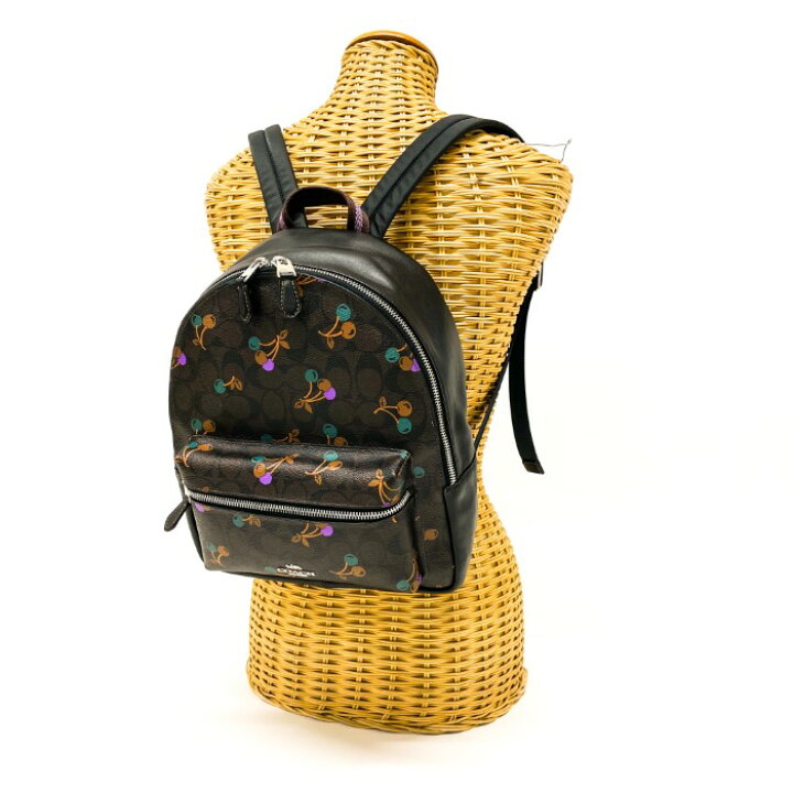 楽天市場】コーチ COACH リュック レザー PVC シグネチャー チェリー柄  