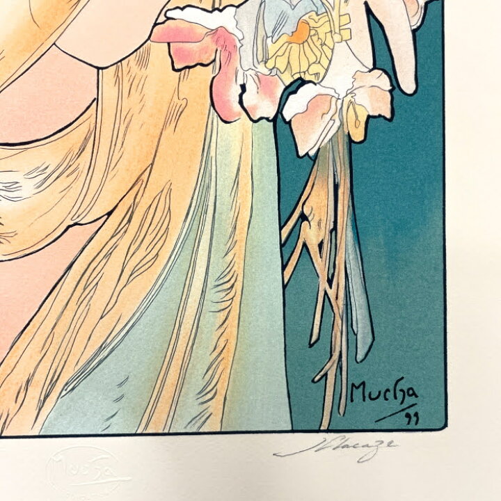 楽天市場】アルフォンス・ミュシャ 桜草 シルクスクリーン 版画 壁画 