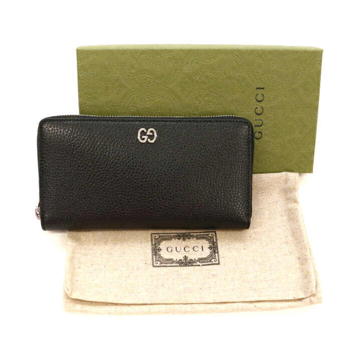 楽天市場】グッチ GUCCI 長財布 レザー GGメタル ラウンドファスナー 