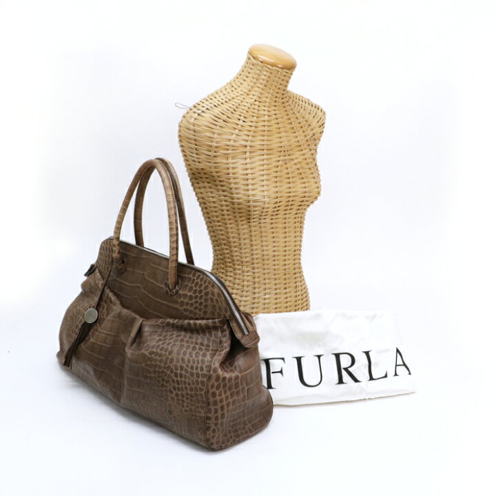 楽天市場】フルラ FURLA ボストンバッグ クロコ型押しレザー 旅行  