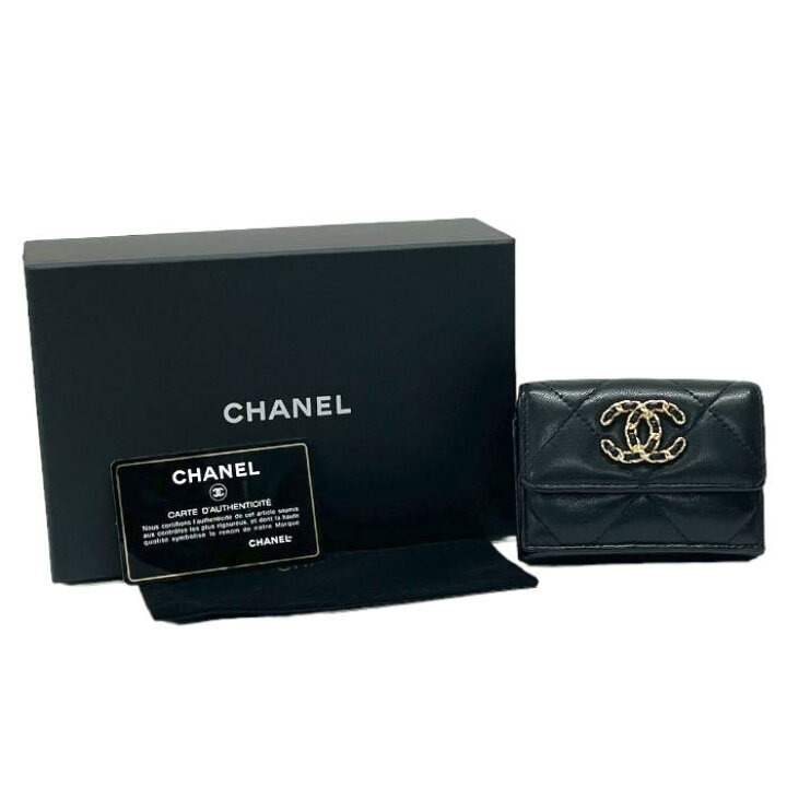 楽天市場】シャネル CHANEL 19 スモールフラップウォレット ラムスキン 