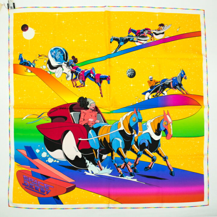 楽天市場】未使用 エルメス HERMES スカーフ カレ90 シルク SPACE  