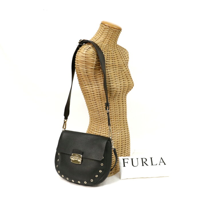 美品】FURLA クラブ ショルダーバッグ 2way レザー ゴールド金具 楽天 