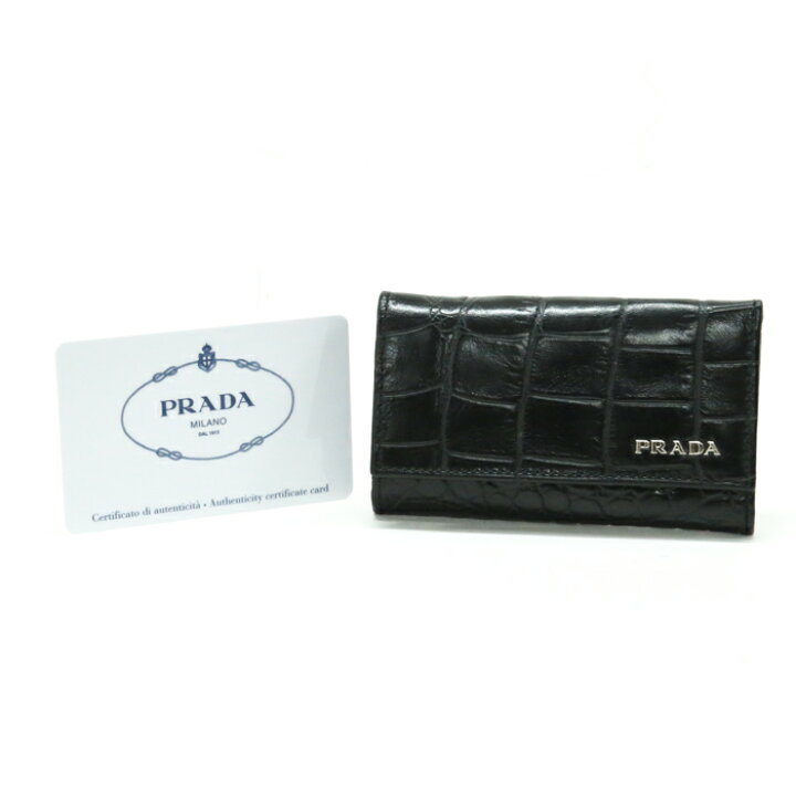 楽天市場】【ABランク】 プラダ PRADA キーケース レザー クロコ型押し 