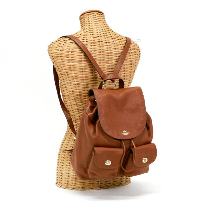 コーチ ビリー ペブルドレザー 本革リュック バックパック ターン  