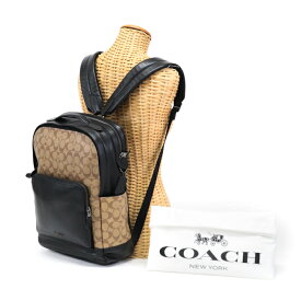 コーチ COACH グラハム バックパック レザー PVC シグネチャー F38755 リュック デイパック バッグ メンズ レディース ブラック / ブラウン 中古 mam01031