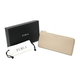 フルラ FURLA 長財布 レザー L字ファスナー ジップ ウォレット 859810 レディース ベージュ 美品 中古 mam29029