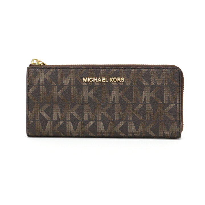 楽天市場】マイケルコース MICHAEL KORS 長財布 レザー PVC MK柄 L字  