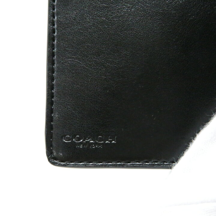 コーチ COACH 二つ折り財布 レザー PVC シグネチャー F23553 ミディアムウォレット L字ファスナー コンパクトウォレット レディース メンズ ブラック グレー 美品 中古 mao01012 Online Store コーチ 2つ折り財布美品 黒 L字ファスナー