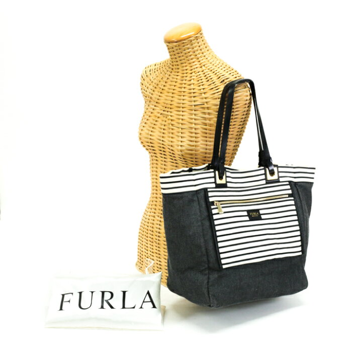 楽天市場】フルラ FURLA トートバッグ キャンバス ストライプ 