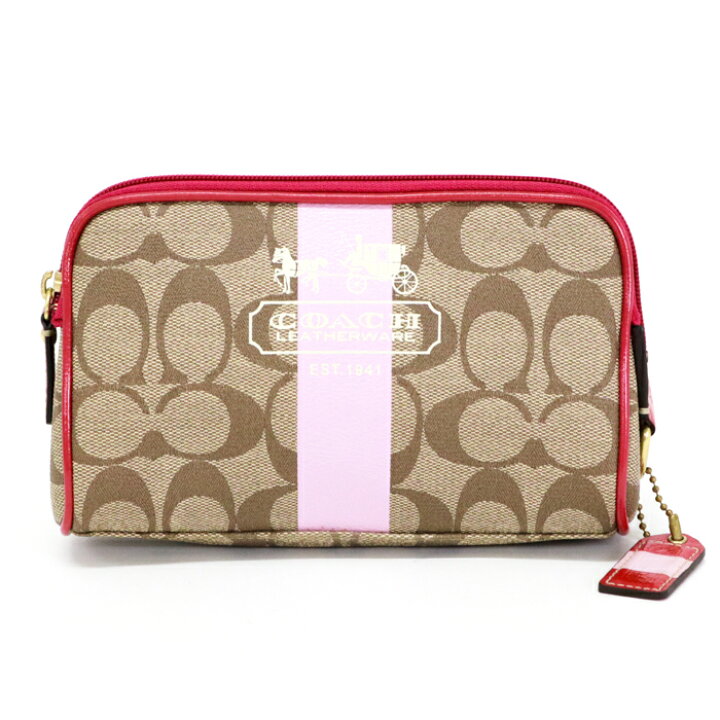 楽天市場】コーチ COACH ポーチ レザー PVC シグネチャー 化粧ポーチ 