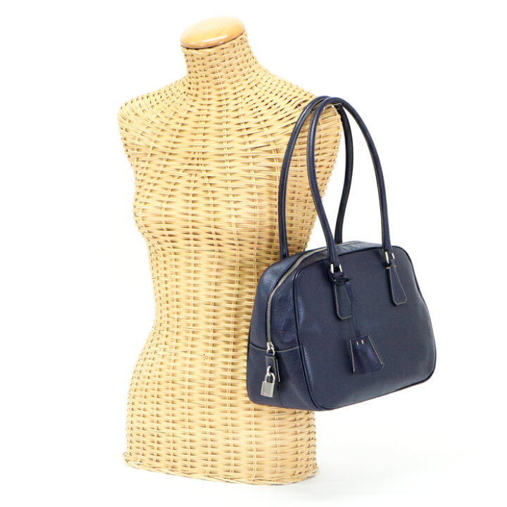 楽天市場】プラダ PRADA ハンドバッグ レザー 三角ロゴ プレート  