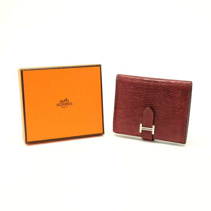 楽天市場】エルメス HERMES ベアン コンパクト リザード (レザー 