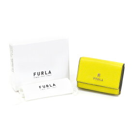 フルラ FURLA カメリア S トライフォールド ウォレット カーフスキン (レザー) WP00318 三つ折り財布 コンパクトウォレット ミニ財布 レディース イエロー 中古 mat25002