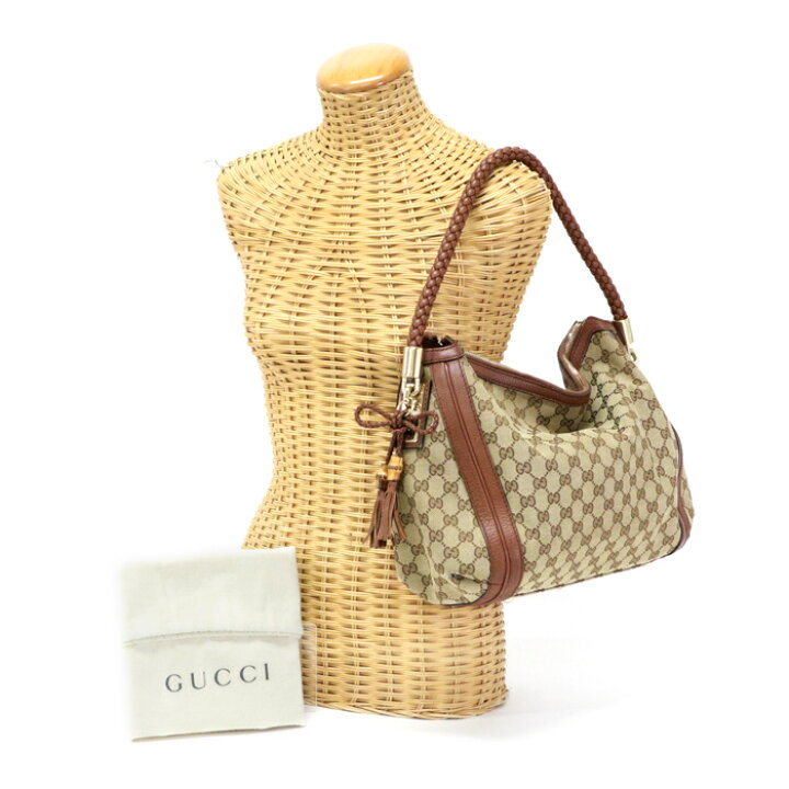 楽天市場】グッチ GUCCI バンブー ワンショルダーバッグ GGキャンバス 