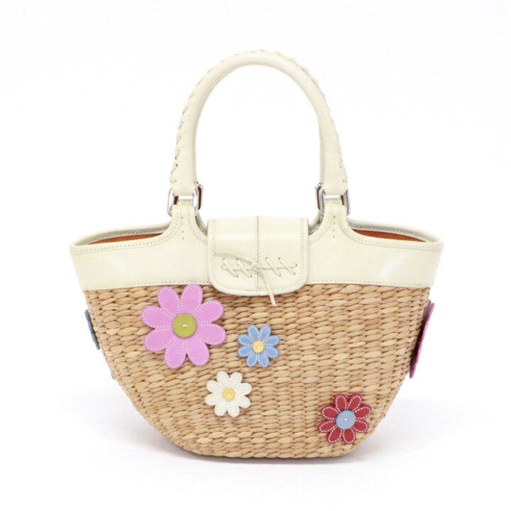 楽天市場】コーチ COACH かごバッグ ストロー素材 レザー フラワー  