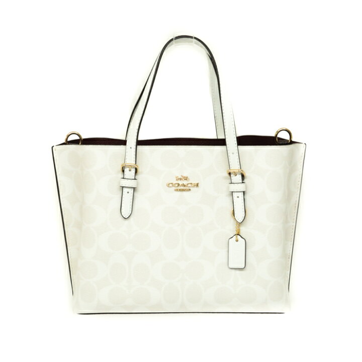 極美品☆COACHコーチ 2wayトートバッグ レザー ベージュ シグネチャー 