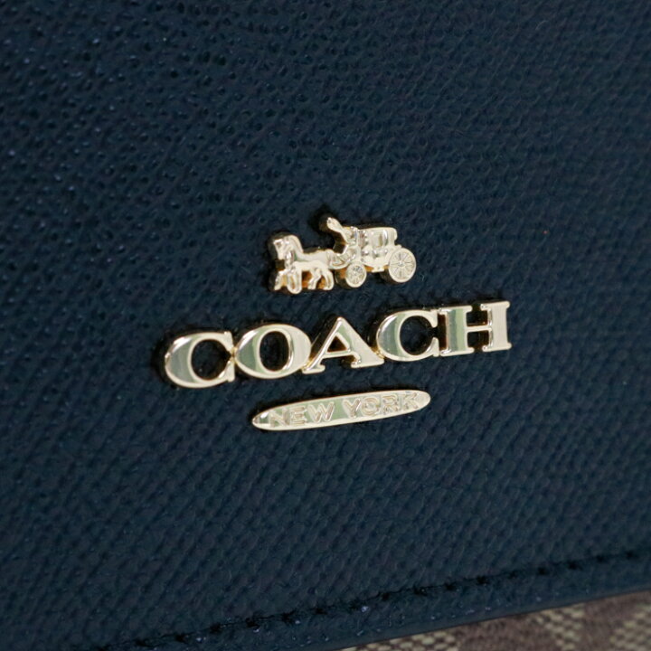 極美品 コーチ クレア 2way チェーンショルダーバッグ レザー PVC 青 