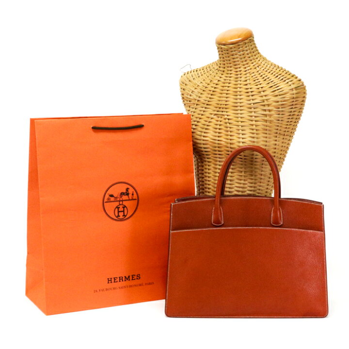 楽天市場】エルメス HERMES ホワイトバスGM シェーブル (レザー) SV 