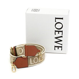 ロエベ LOEWE アナグラム ストラップ ジャカード (キャンバス) / カーフレザー リピート柄 ロゴ C073T87X01 ショルダーストラップ バンドリエール バッグアクセサリー レディース ナチュラル (ベージュ) / タン (ブラウン) 新品同様 中古 mba07011