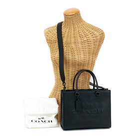コーチ COACH トート シグネチャー キャンバス ディテール クロスグレイン レザー ロゴ CJ845 2WAYバッグ クロスボディ 斜め掛け 肩掛け ミニトート ハンドバッグ 手提げかばん メンズ レディース ブラック 中古 mba29021