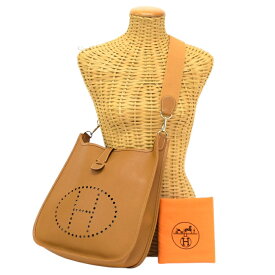 【ABランク】 エルメス HERMES エヴリン (エブリン) GM 1 (アン) エプソン (レザー) SV金具 □L刻印 2008年 ショルダーバッグ クロスボディ 斜め掛け 肩掛け Hロゴ レディース メンズ ゴールド (ライトブラウン) 正規品 中古 mbk29007