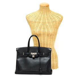 【Cランク】 エルメス HERMES バーキン 35 スターマーク アルデンヌ (レザー) SV金具 □F刻印 2002年 ハンドバッグ 手提げかばん トラベルバッグ ビジネスバッグ レディース メンズ ノワール (ブラック) 正規品 中古 mbm07013
