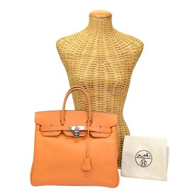 【Bランク】 エルメス HERMES オータクロア 32 エプソン (レザー) SV金具 □L刻印 (2008年) ハンドバッグ 手提げかばん トートバッグ トラベルバッグ レディース メンズ オレンジ 正規品 中古 mbt19002