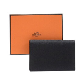 【SAランク】 エルメス HERMES MC2 ユークリッド エプソン (レザー) Z刻印 (2021年) カードケース パスケース 札入れ コンパクトウォレット 二つ折り ミニ財布 名刺入れ レディース メンズ ノワール (ブラック) 正規品 極美品 中古 mbu20003